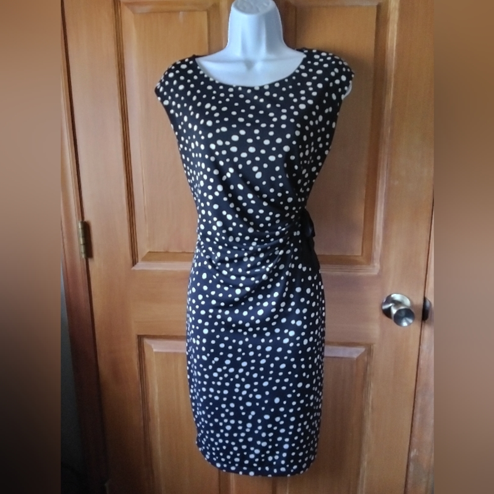 The Limited black dress with white dots, size medium